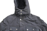 Men's Snap Button Detachable Hood Utility Jacket