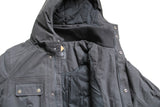 Men's Snap Button Detachable Hood Utility Jacket