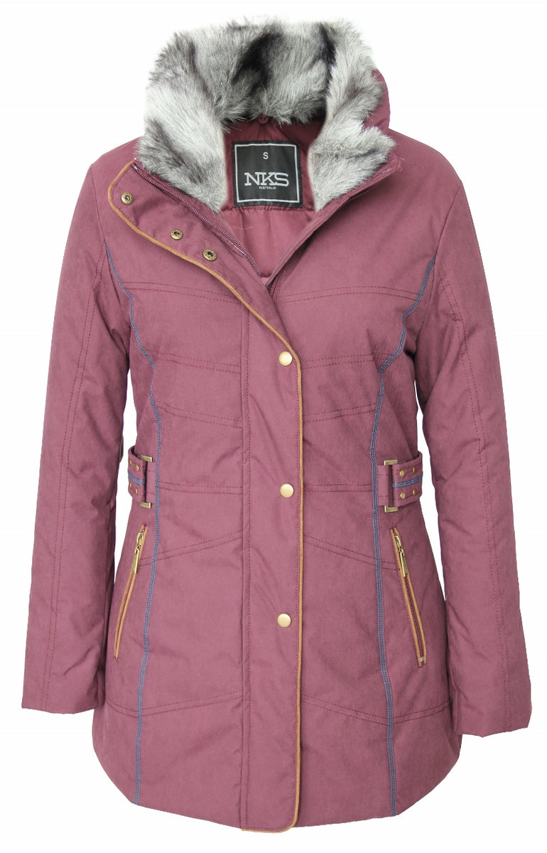 Women s Faux Fur Collar Puffer Coat NKS Australia