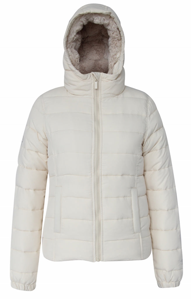 Women s Hooded Faux Fur Lined Comfy Puffer Jacket NKS Australia
