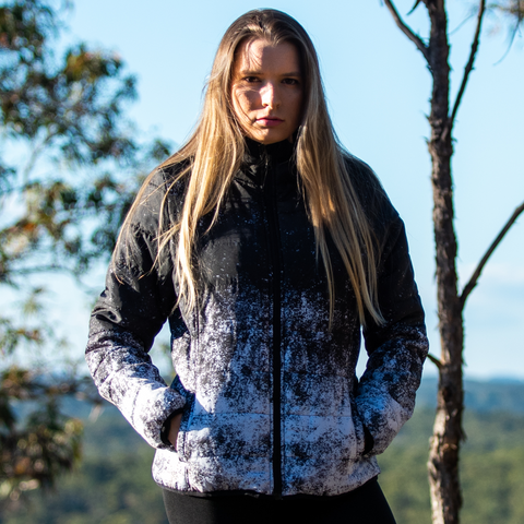 Women's Snow Print Puffer Jacket