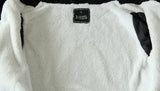 Women's Fashion PU Sleeve Fleece Lining Long Jacket