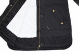 Women's Fashion PU Sleeve Fleece Lining Long Jacket
