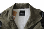 Women's Fashion PU Sleeve Fleece Lining Long Jacket