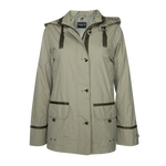 Women's Lightweight Detachable Hood Button Front Outdoor Jacket