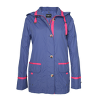 Women's Lightweight Detachable Hood Button Front Outdoor Jacket