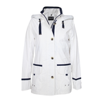 Women's Lightweight Detachable Hood Button Front Outdoor Jacket