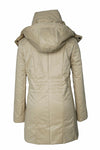 Women's Puff Collar Removable Hood Mid-Length Puffer Coat
