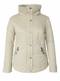 Women's Collar Zip Hidden Hood Puffer Coat