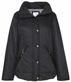 Women's Collar Zip Hidden Hood Puffer Coat