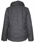 Women's Collar Zip Hidden Hood Puffer Coat