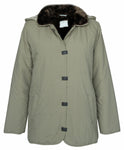 Women's Plush Lining Button Detachable Hoodie Puffer Jacket