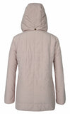 Women's Plush Lining Button Detachable Hoodie Puffer Jacket