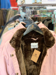 Women's Plush Lining Button Detachable Hoodie Puffer Jacket