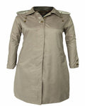 Women's Removable Hoodie Full-Length Trench Coat