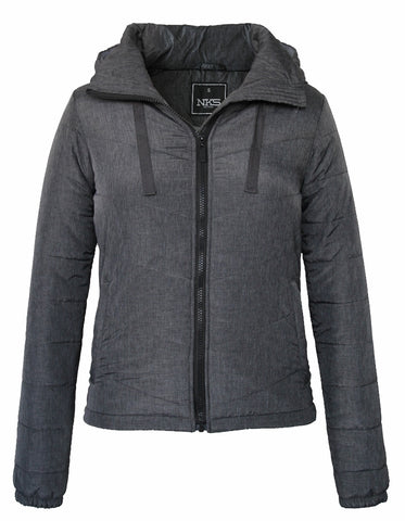 Women's Hoodie Mock Neck Puffer Coat (Wholesale)